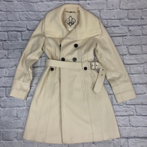 Guess Jackets & Coats Guess Wool Long Belted Button Pea Coat Medium Poshmark